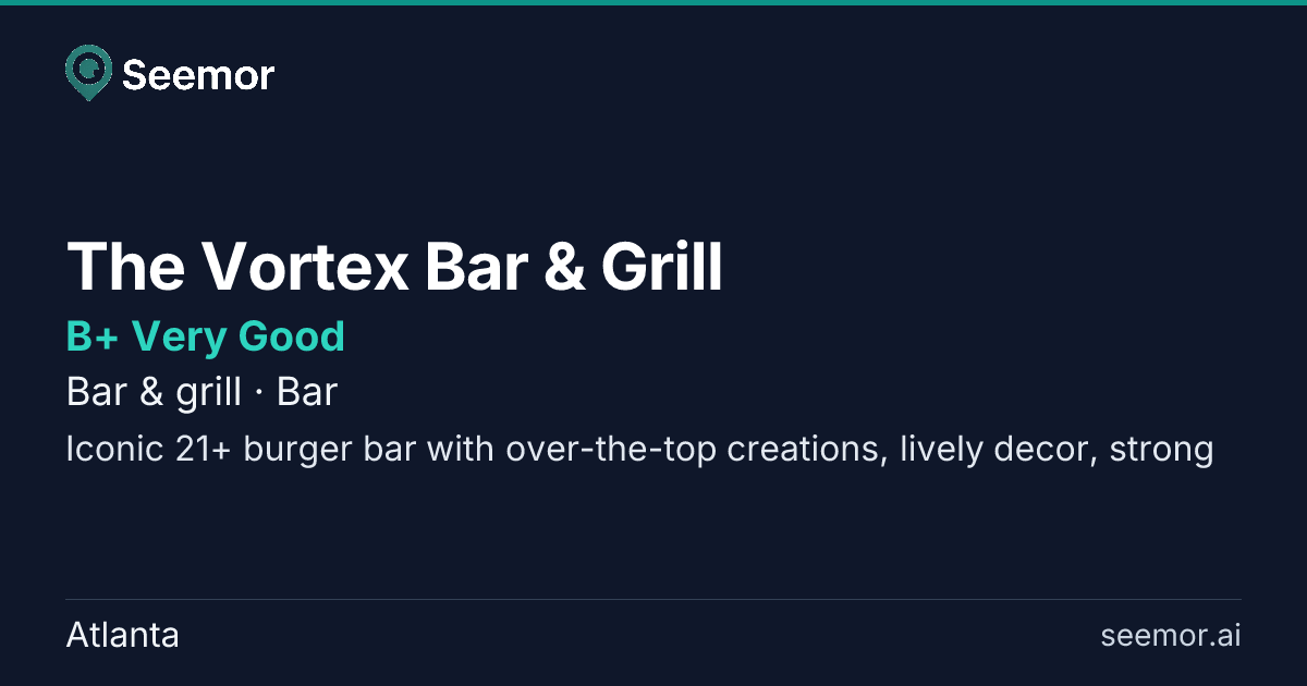 The Vortex Bar & Grill — B+ | Seemor