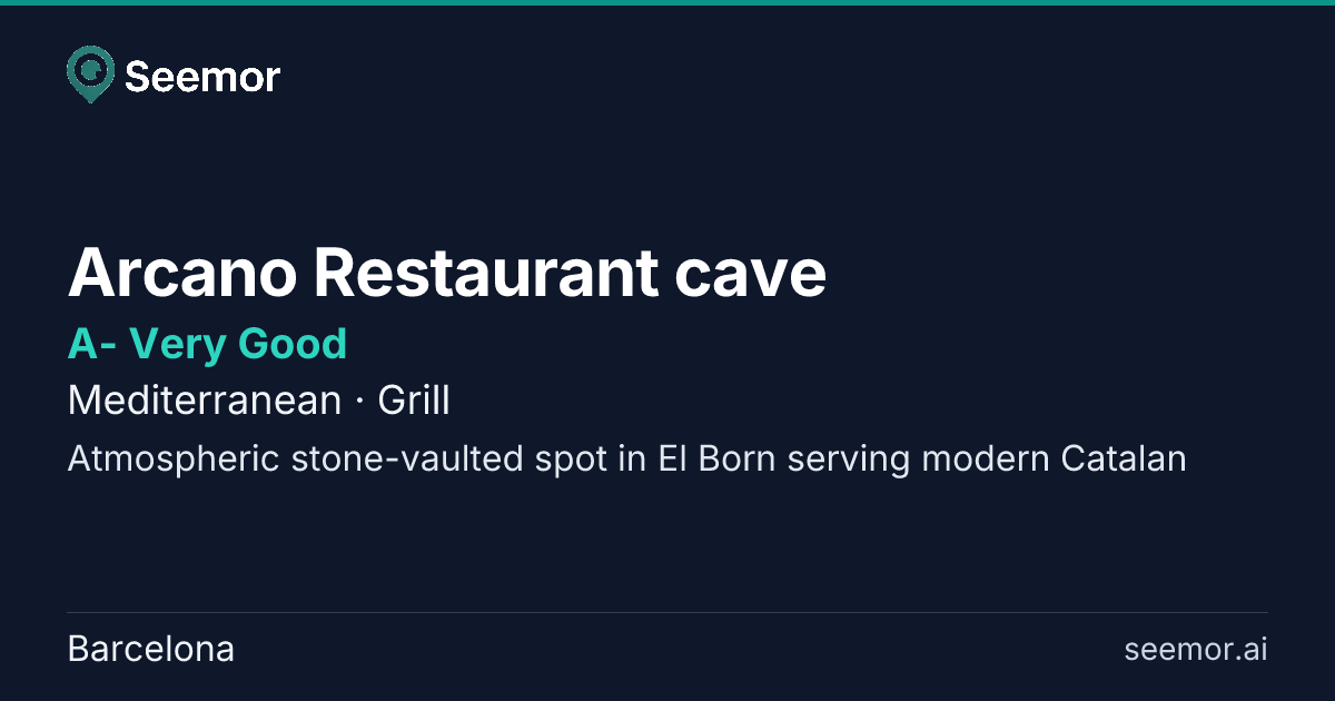 Arcano Restaurant cave — A- | Seemor