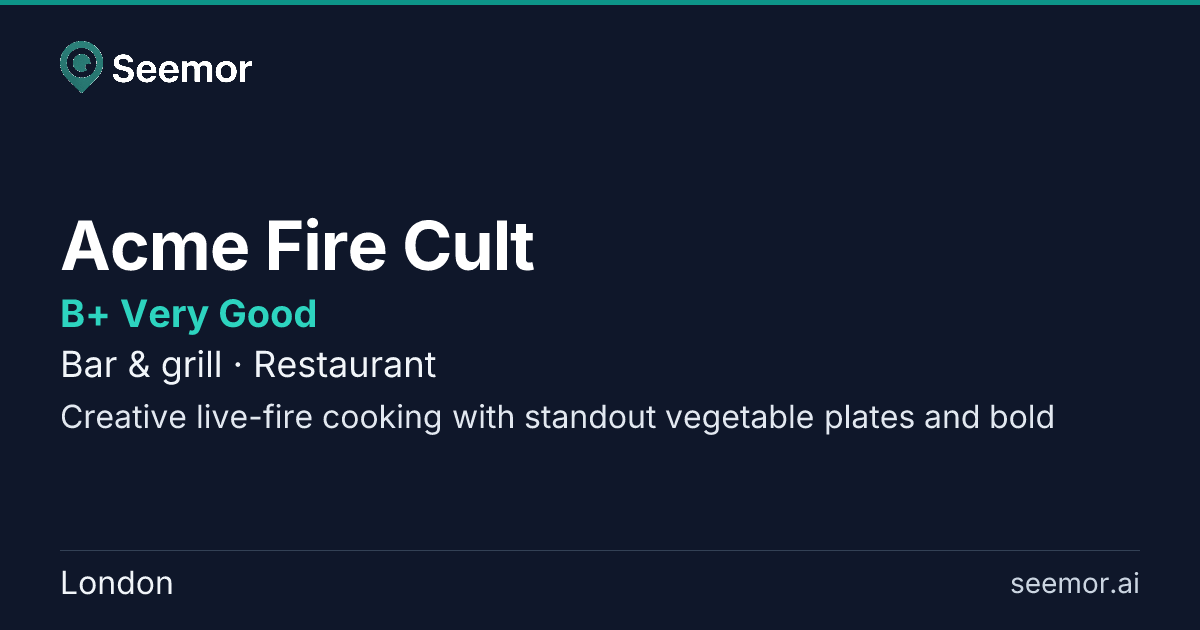 Acme Fire Cult — B+ | Seemor